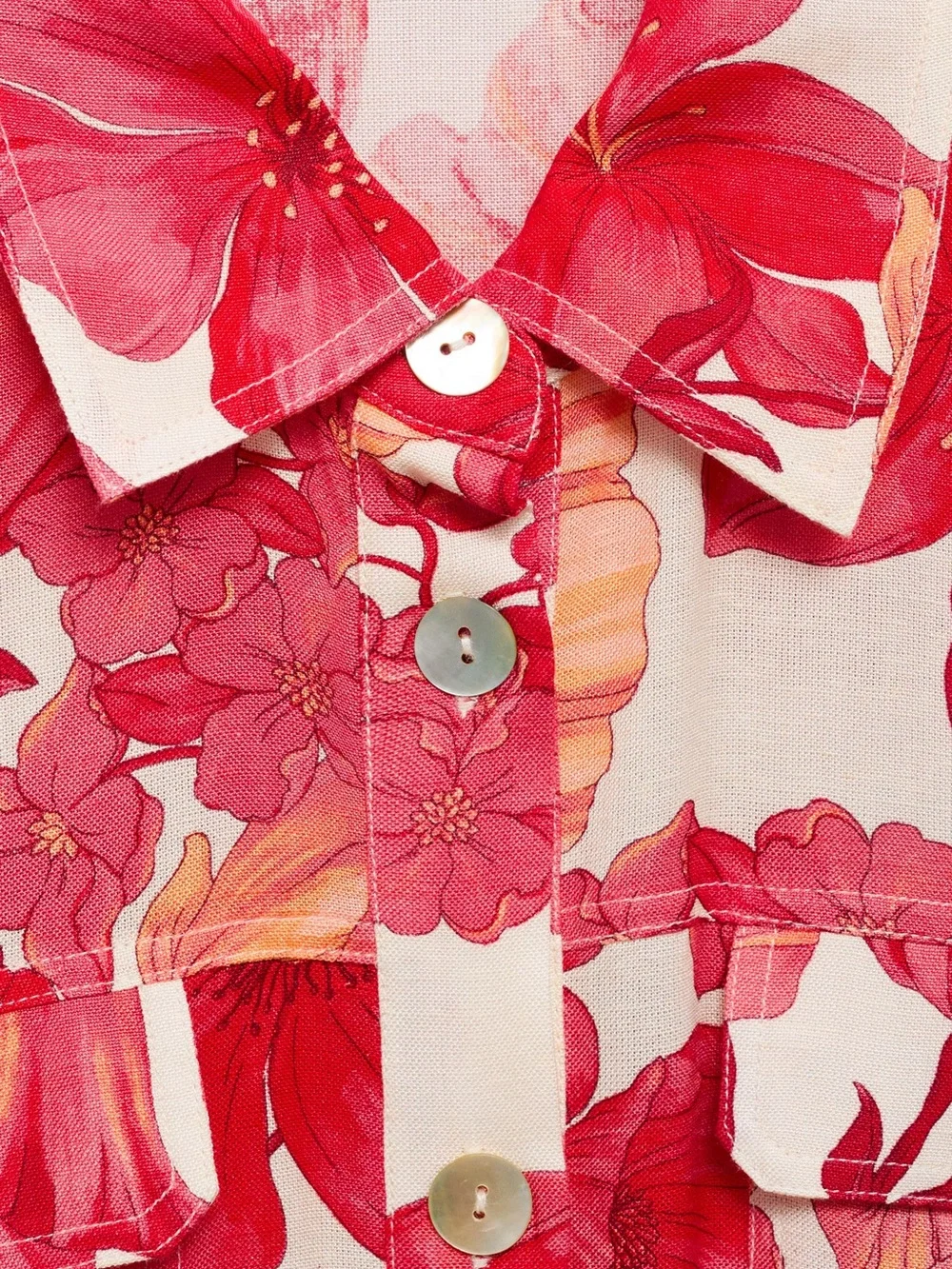 Mango Red floral print short jumpsuit NWT